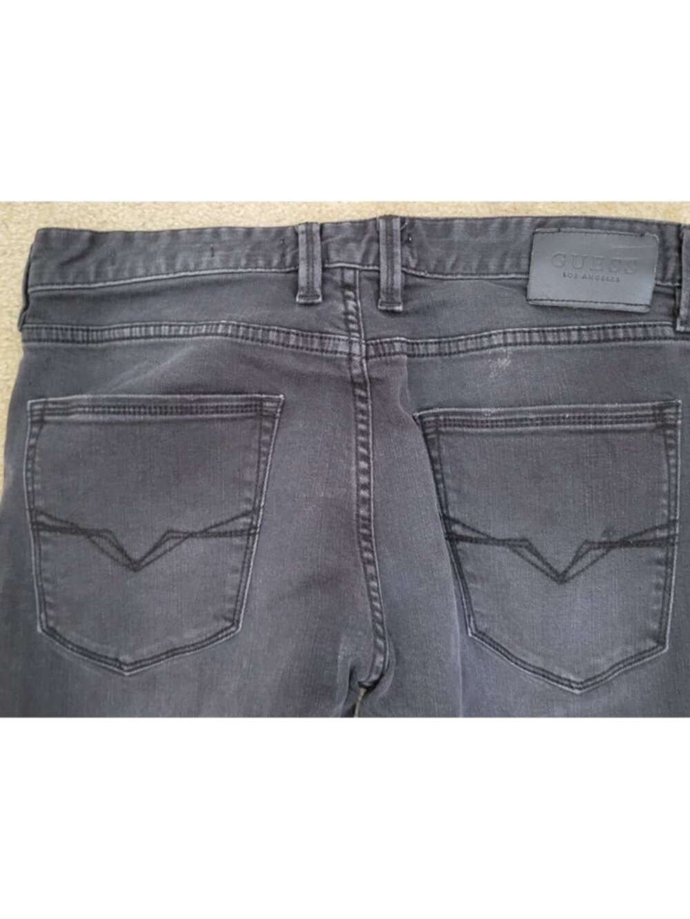 Guess Los Angeles Slim Tapered Destroyed Jeans Black 33x32 - Picture 6 of 10